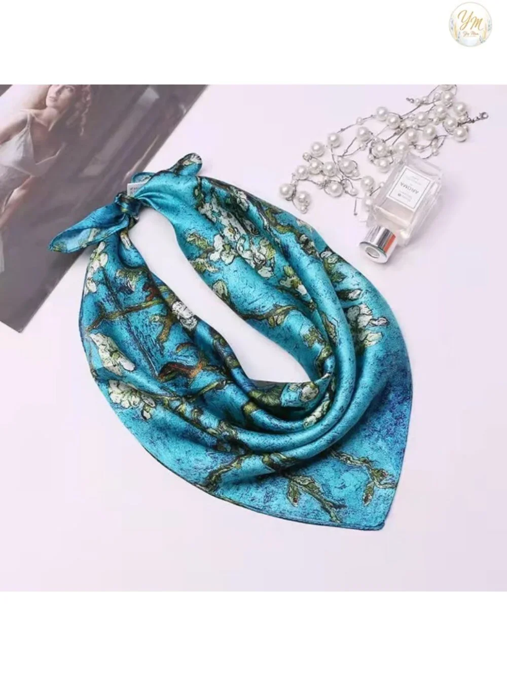 100% Mulberry Silk Large Square Scarf Shawl Women Hair Wrap Headband